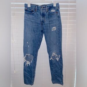 Levi’s distressed blue jeans